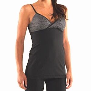 Lululemon Surplice Strappy Tank Dark Gray / Heathered Gray 8